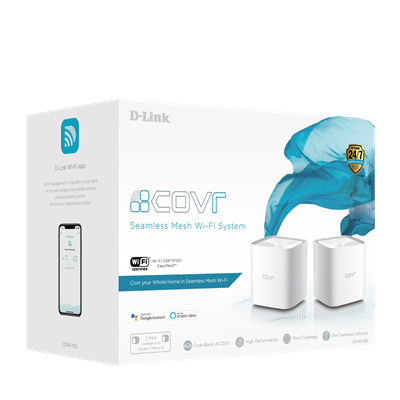 D-Link COVR-1102 AX1800 Whole Home Mesh Wi-Fi System (2-Pack)