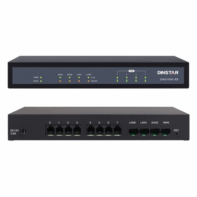 Dinstar DAG1000-8S(GE) FXS VoIP Gateway (8 Ports Gigabit)