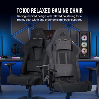 Corsair TC100 Relaxed - Fabric (Black) - Image 2