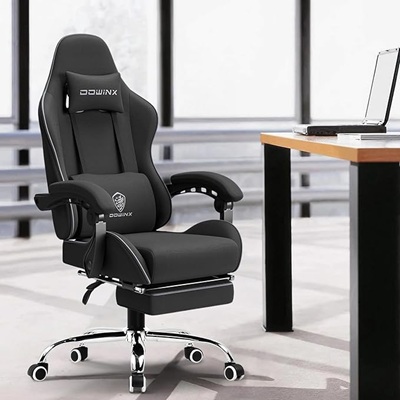 Dowinx Gaming Chair LS-6658B - Black/Grey - Image 4