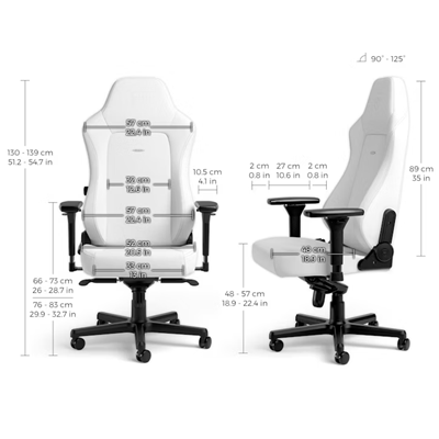 Noblechairs HERO Series - TX Fabric (White) - Image 3