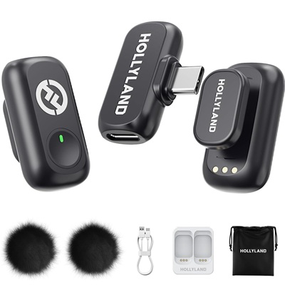 Hollyland LARK A1, LARK A1 mic, wireless lavalier mic, Hollyland A1 system, compact wireless mic, 2.4 GHz microphone, mobile recording mic