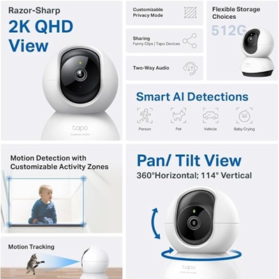 Tapo C220 Smart Camera – 1080p Indoor Wi-Fi Security Cam - Image 2
